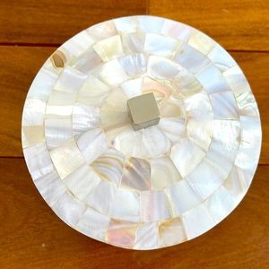 Capiz shell and wood trinket box